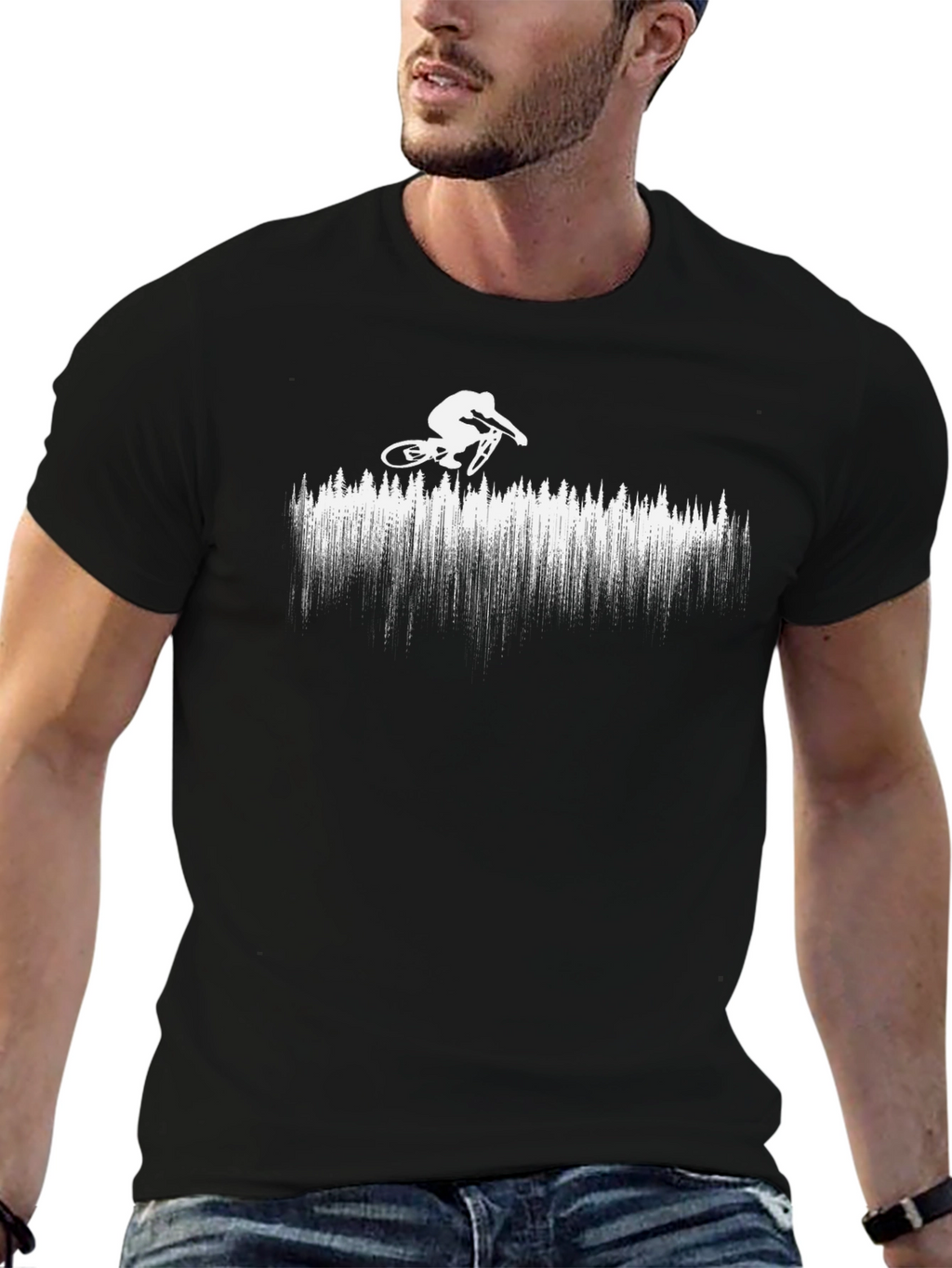Mountain Biker Graphic Tee - Black