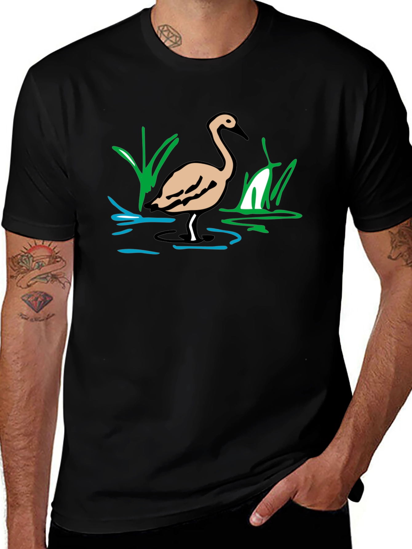 Heron T-Shirt - Nature Inspired Graphic Tee
