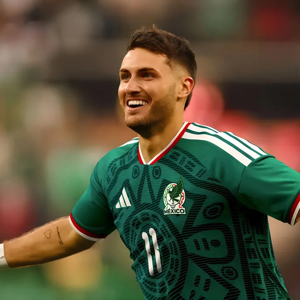 2026/27 Mexico 1:1 Quality Home Green Fans Soccer Jersey Detail 4