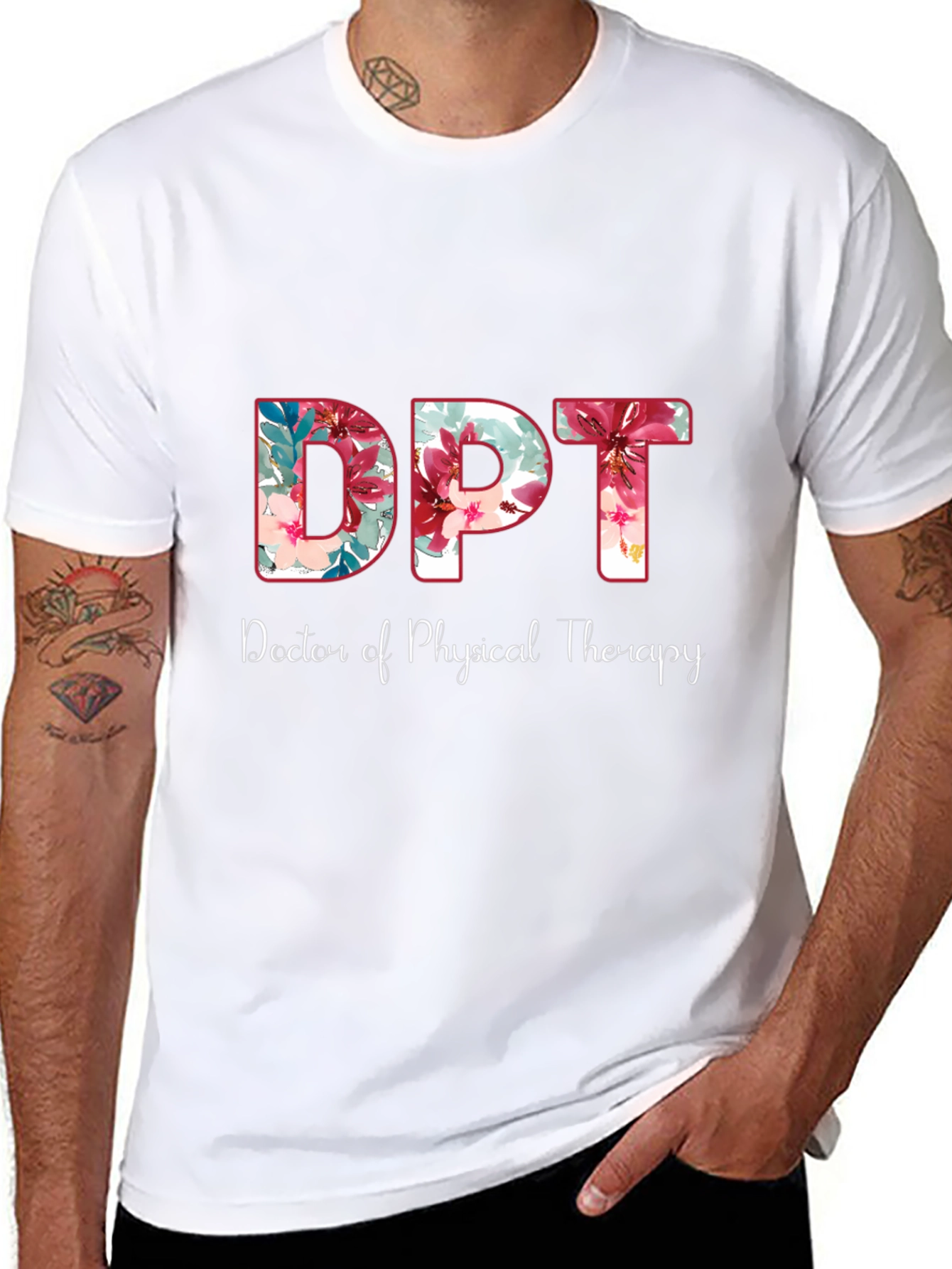 Floral DPT Doctor of Physical Therapy Shirt