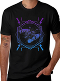 Retro Spacecraft Graphic Tee - Black