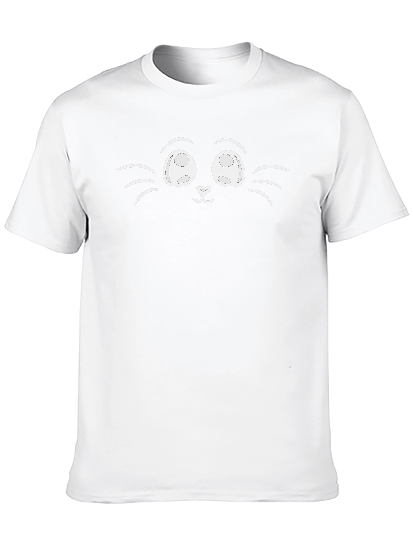 Cute Cat Face Graphic Black T-Shirt