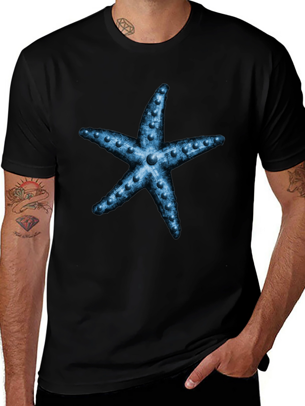 Blue Starfish Graphic Tee - Unique Design