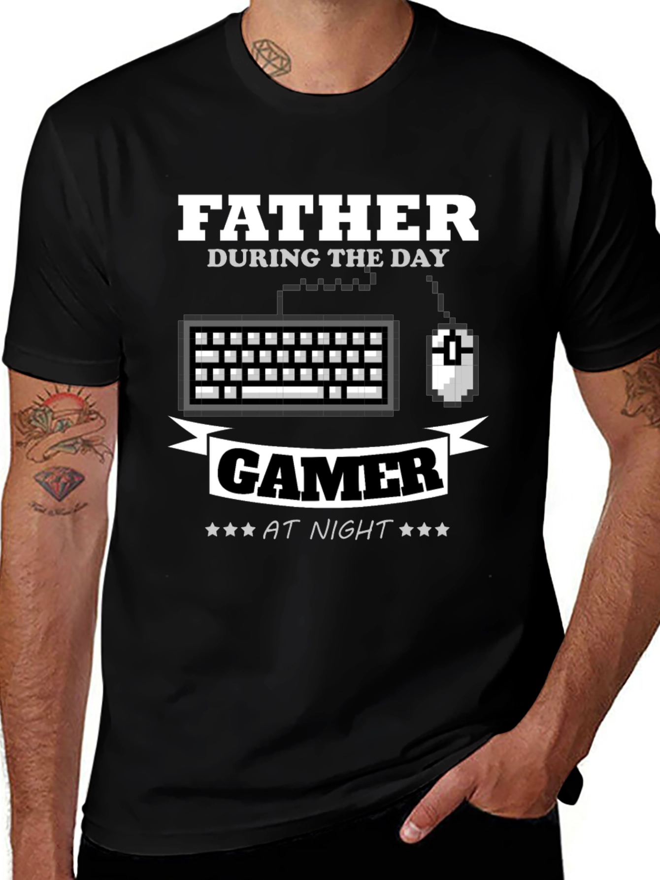 Father Gamer T-Shirt - Day/Night Design