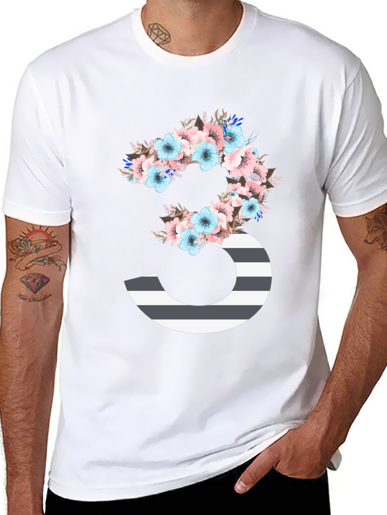 Floral Number 3 Graphic Tee