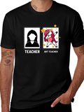 Art Teacher Unicorn Black T-Shirt