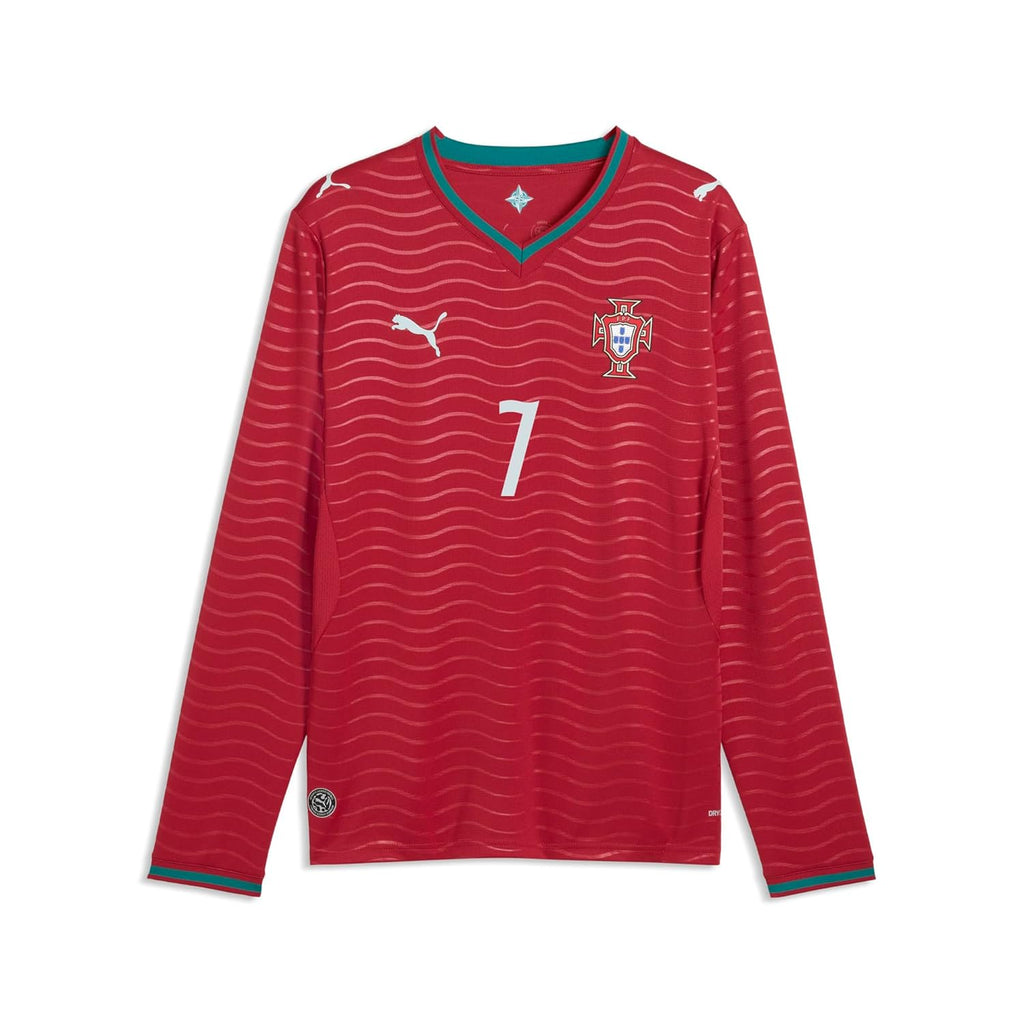 Men's Portugal Long Sleeve Soccer Jersey - Crew Neck Casual
