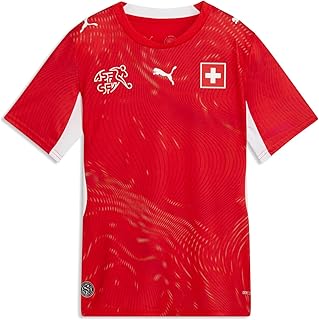 Kids Switzerland Crew Neck Short Sleeve Soccer Jersey - Red