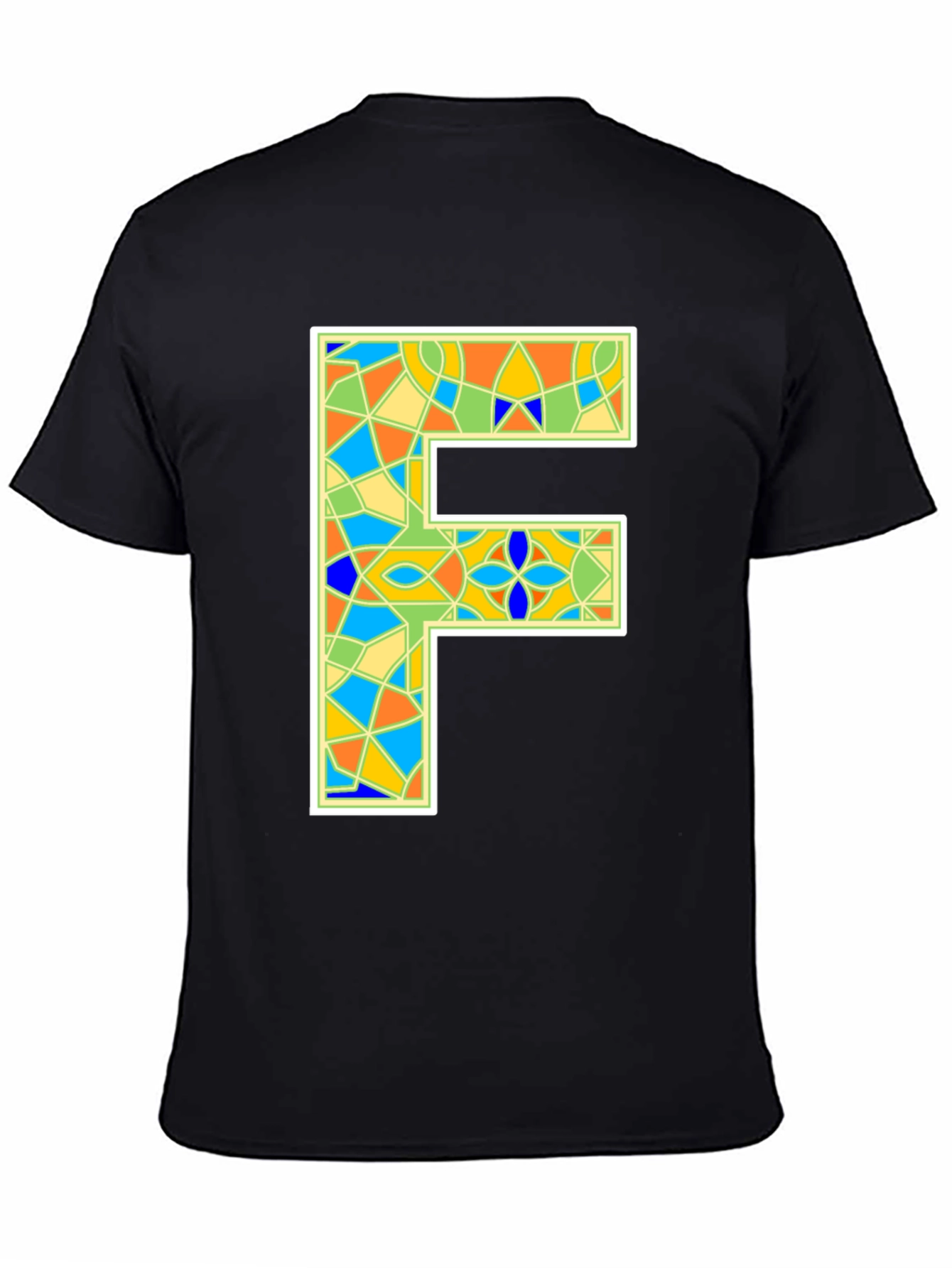 Abstract Letter F T-Shirt - Colorful Geometric Design