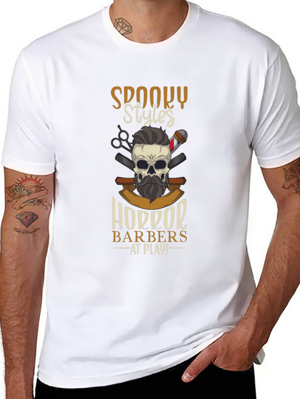 Spooky Styles Horror Barbers T-Shirt