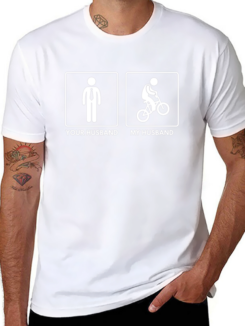 Your Husband My Husband Funny Bike Graphic Tee