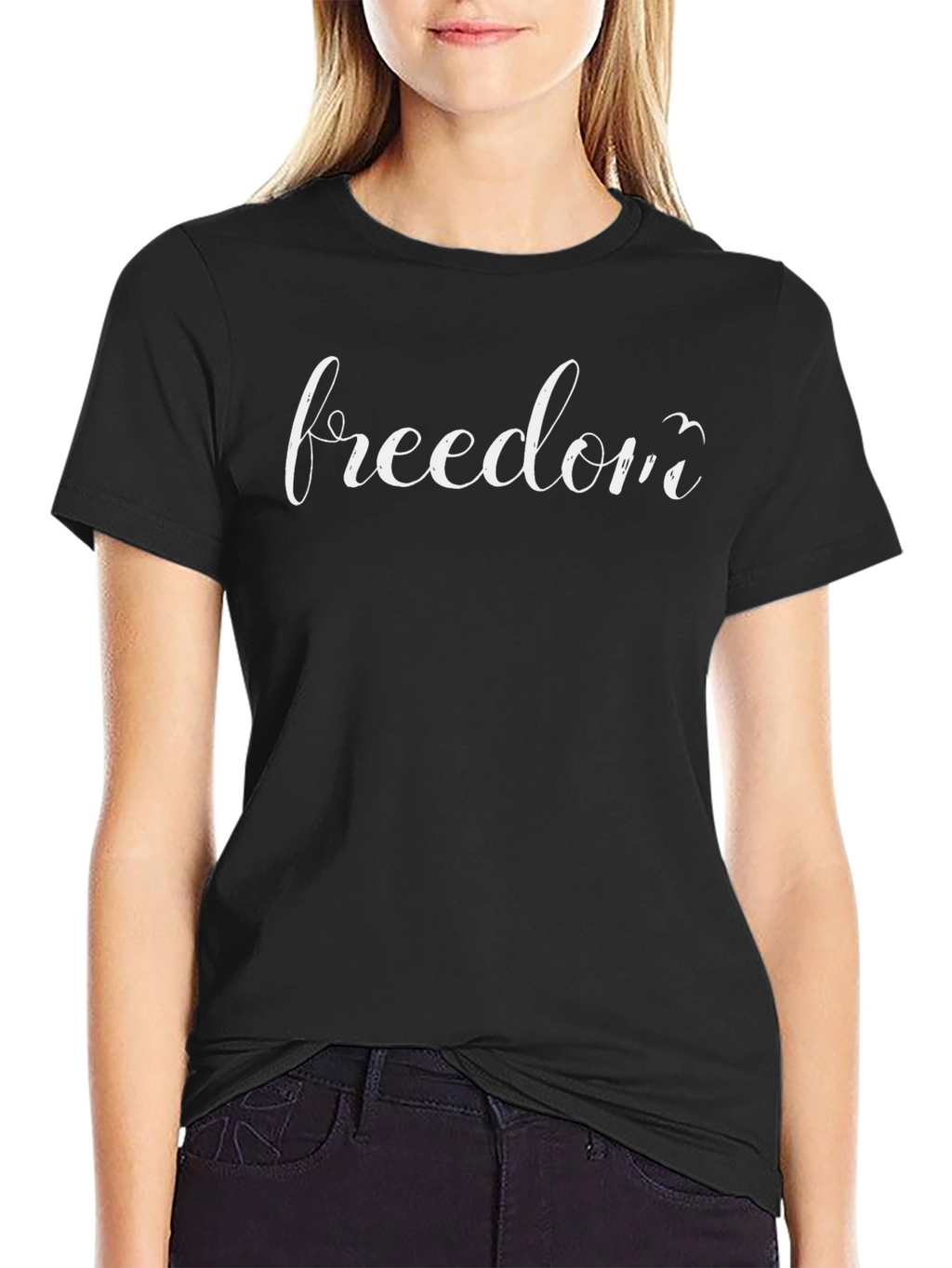 Freedom Script T-Shirt - Stylish Black Tee