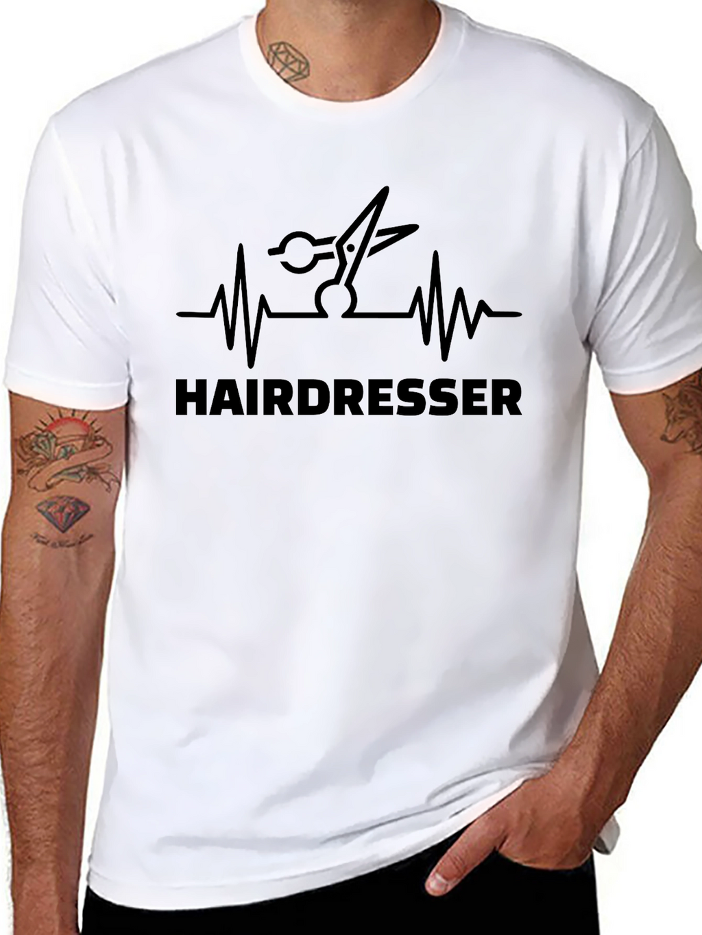 Hairdresser Heartbeat Black T-Shirt