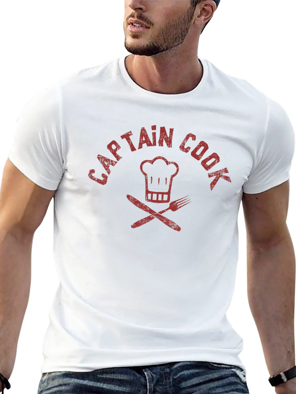 Captain Cook T-Shirt - Chef Hat & Cutlery Design