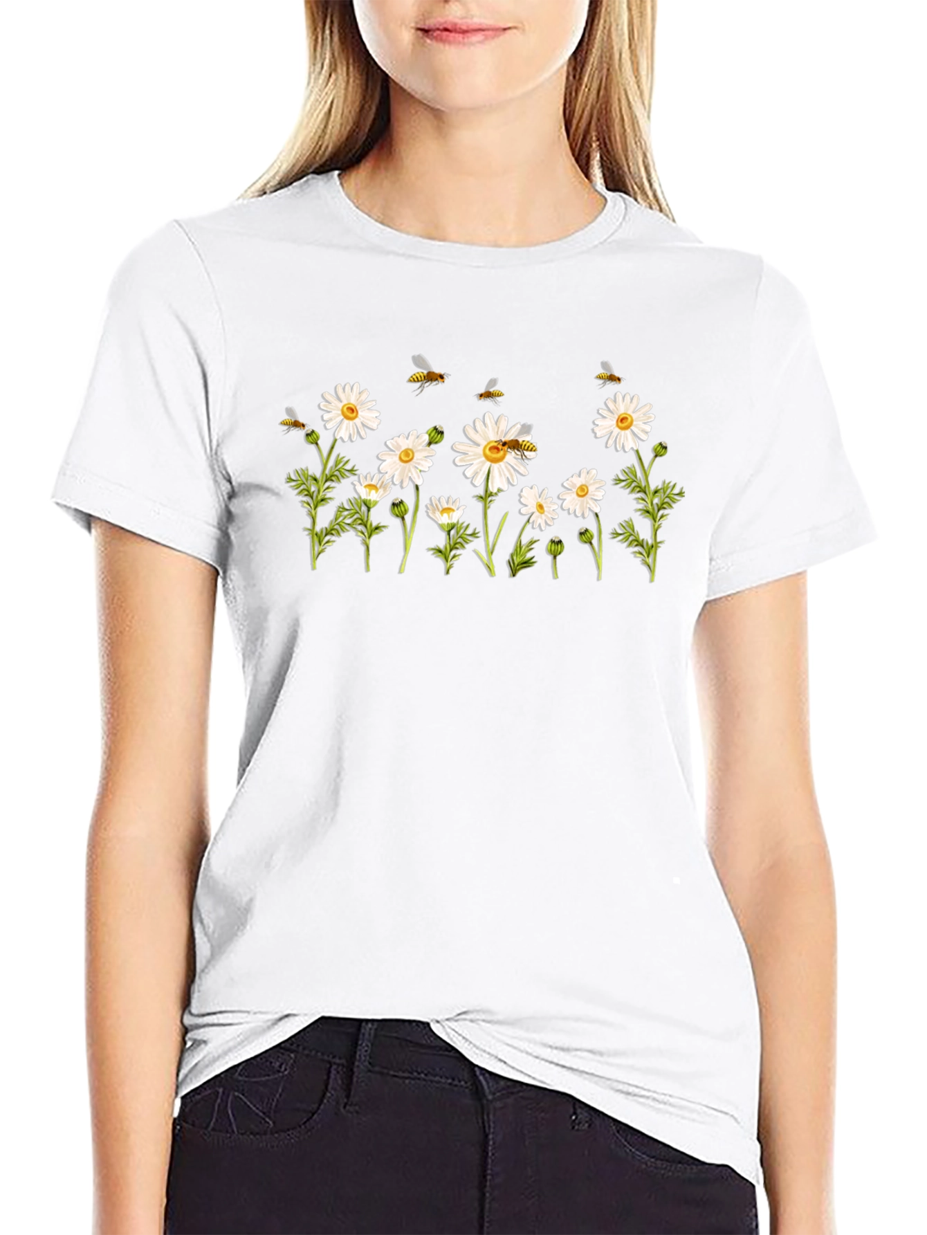 Daisy & Bee Graphic Tee - Classic Black