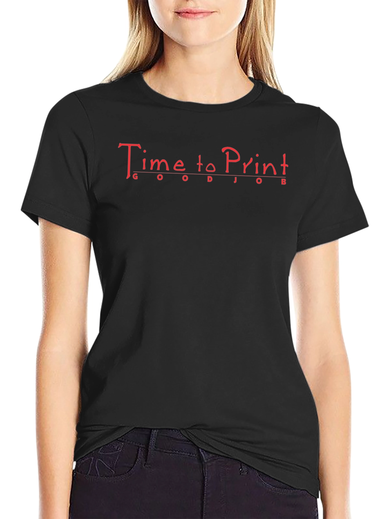 Time to Print Graphic T-Shirt - Black