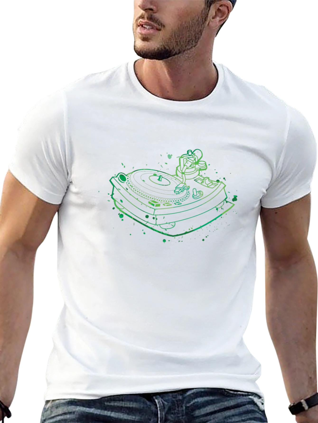 DJ Turntable Graphic Tee - Cool Black T-Shirt
