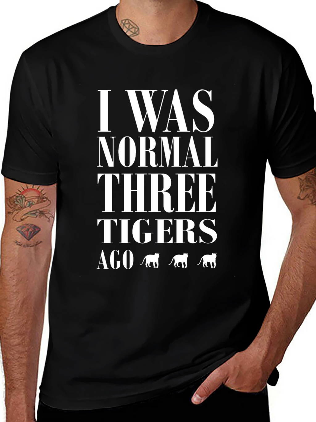 I Was Normal Three Tigers Ago Graphic T-Shirt