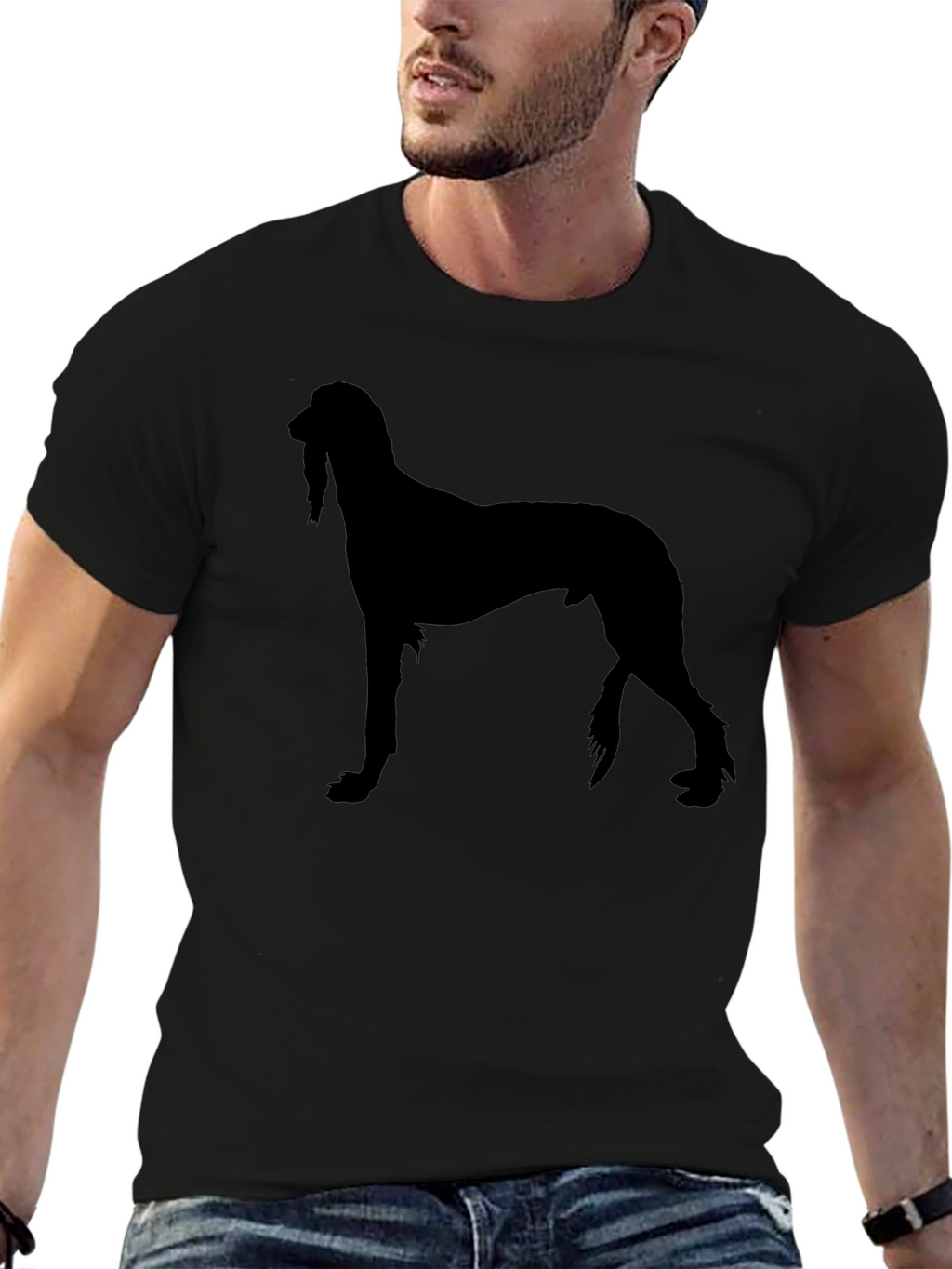 Afghan Hound Silhouette Black T-Shirt