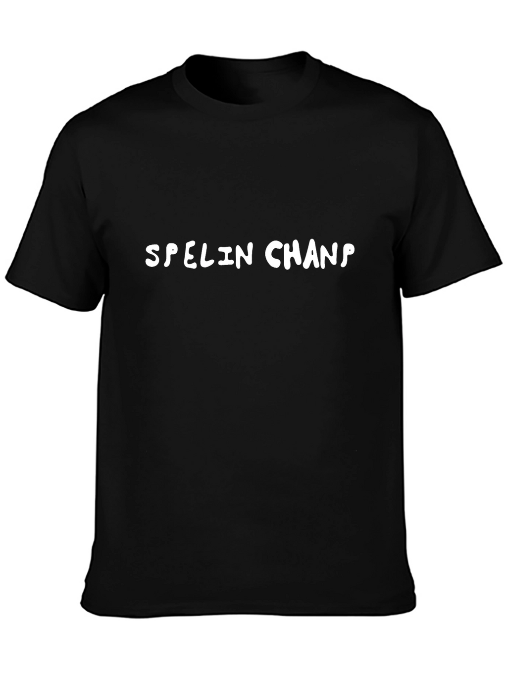 Spelin Chanp Black Cotton Graphic Tee