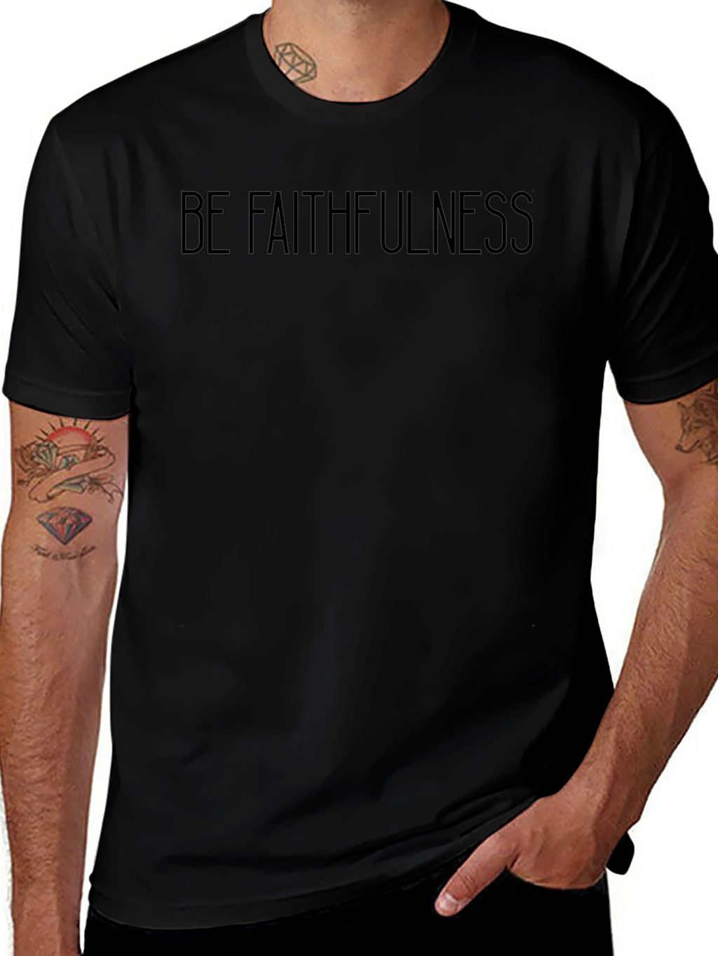 Faithfulness Graphic Tee - Black Crew Neck T-Shirt