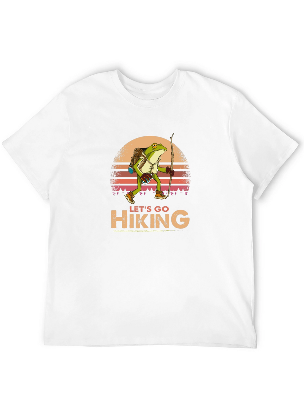 Lets Go Hiking Frog Graphic T-Shirt