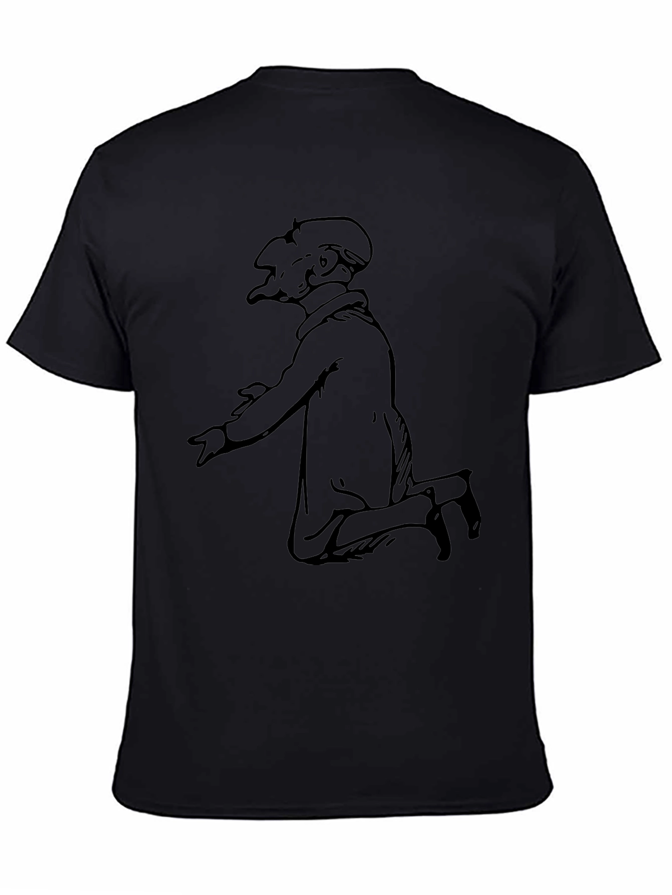 Unique Character Graphic Black T-Shirt