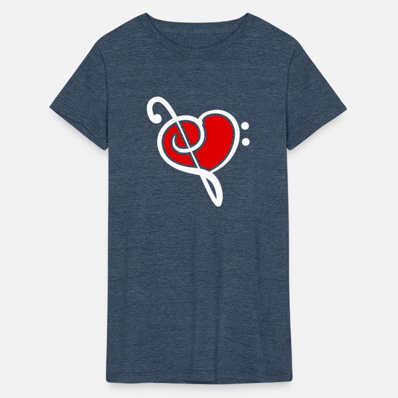2 Music Bass Clef Heart Love Note Two Treble Sound