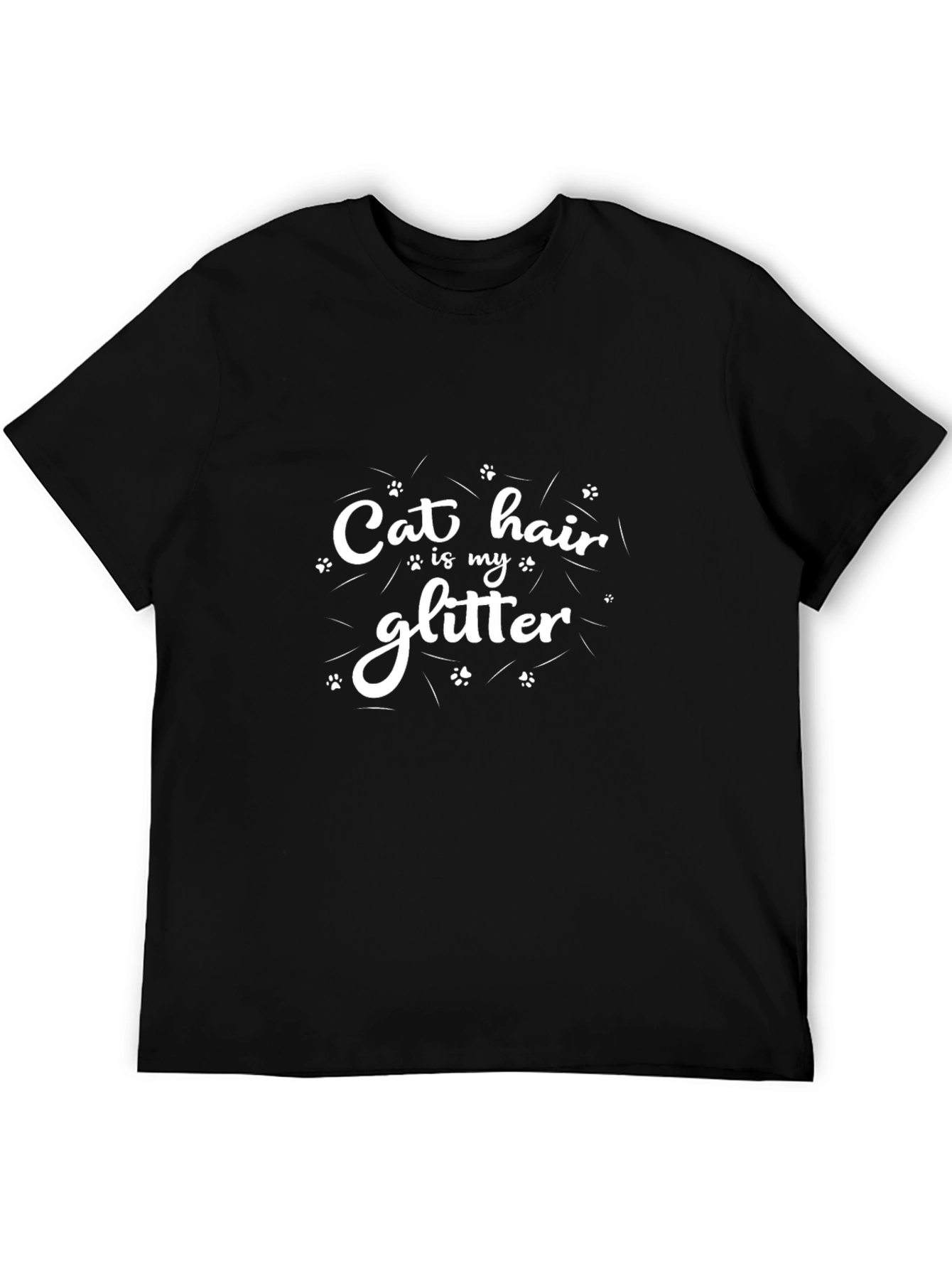 Cat Hair is My Glitter T-Shirt - Unisex Black Tee