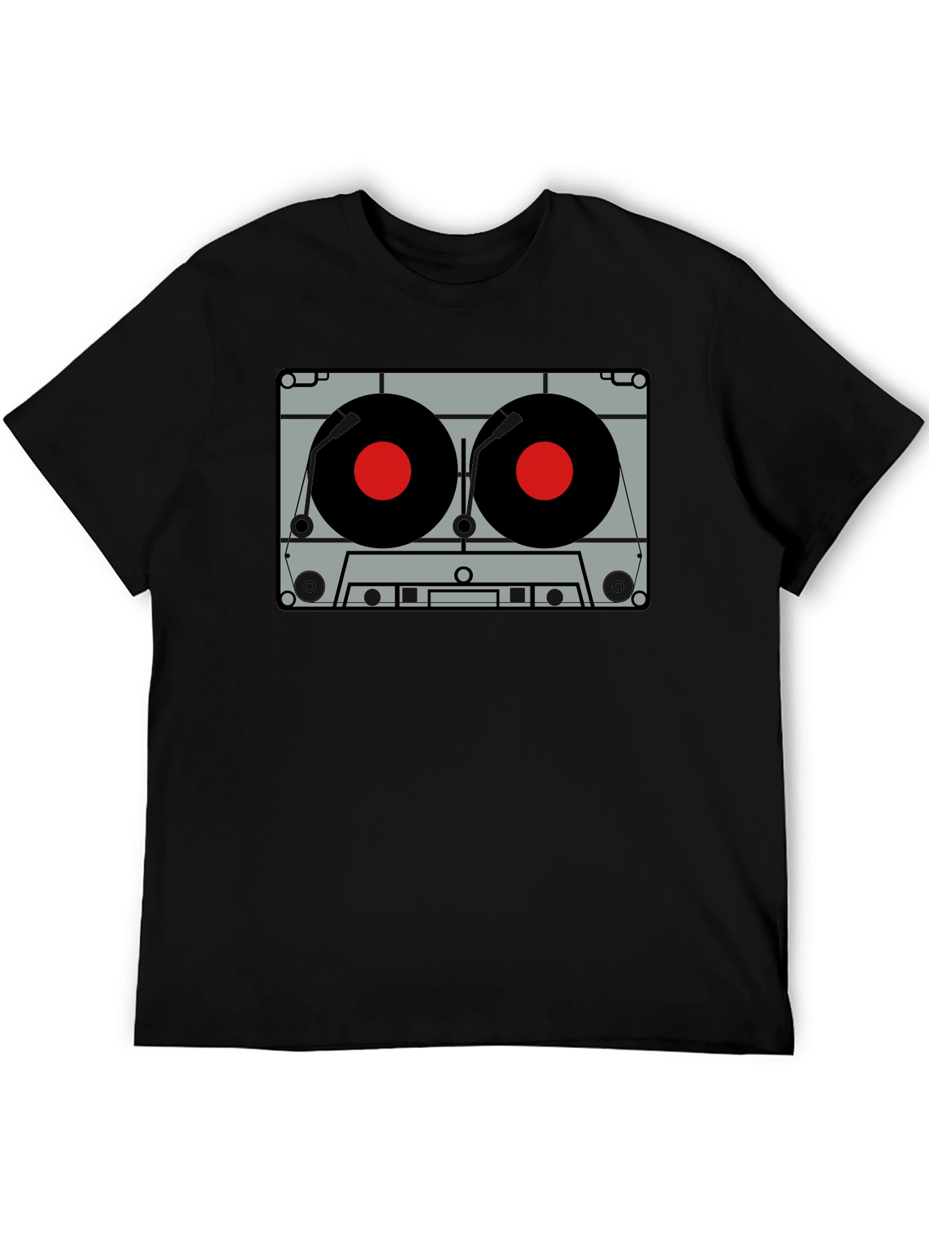 Retro Cassette Tape Graphic Tee - Vintage Music Style