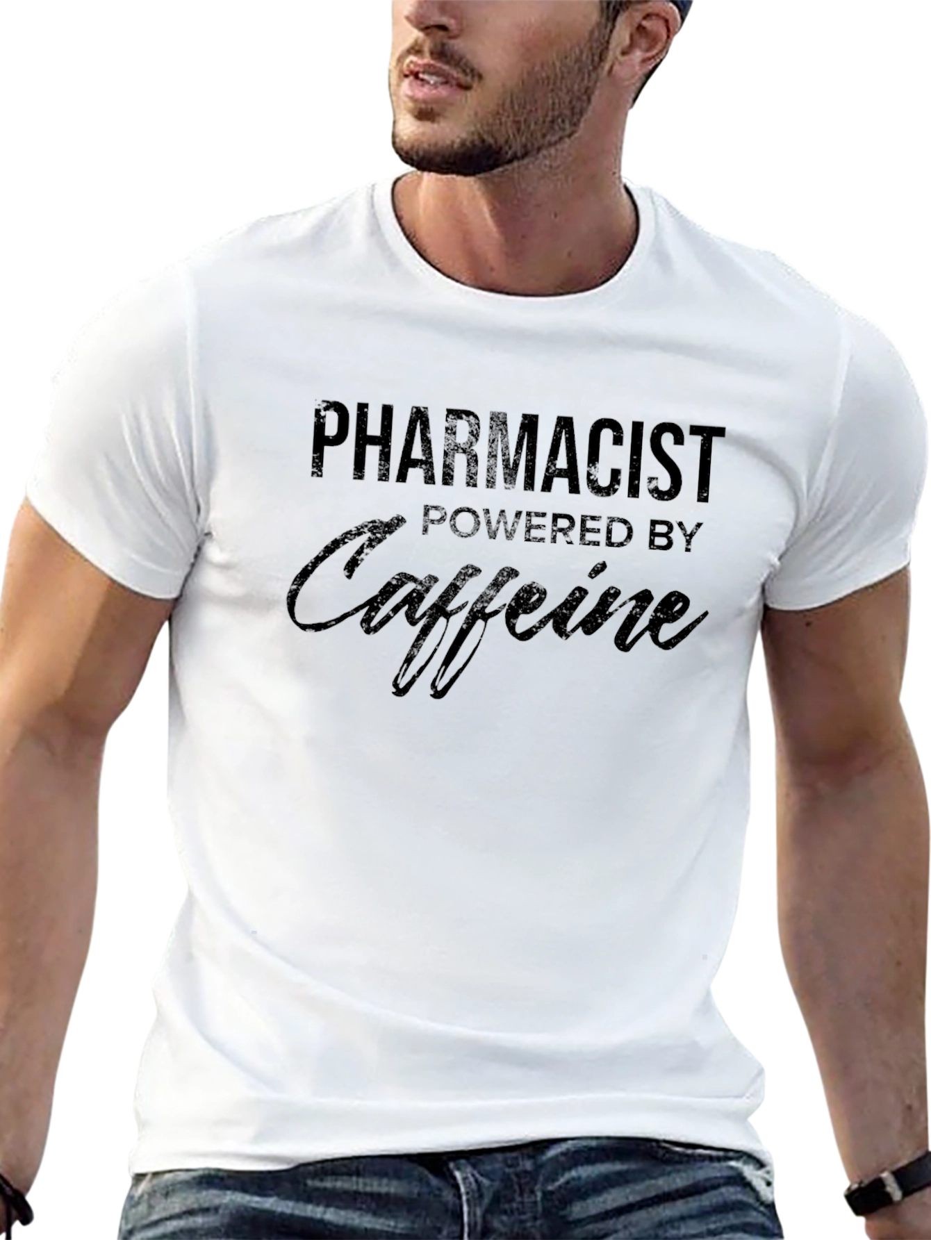 Pharmacist Powered by Caffeine Black T-Shirt