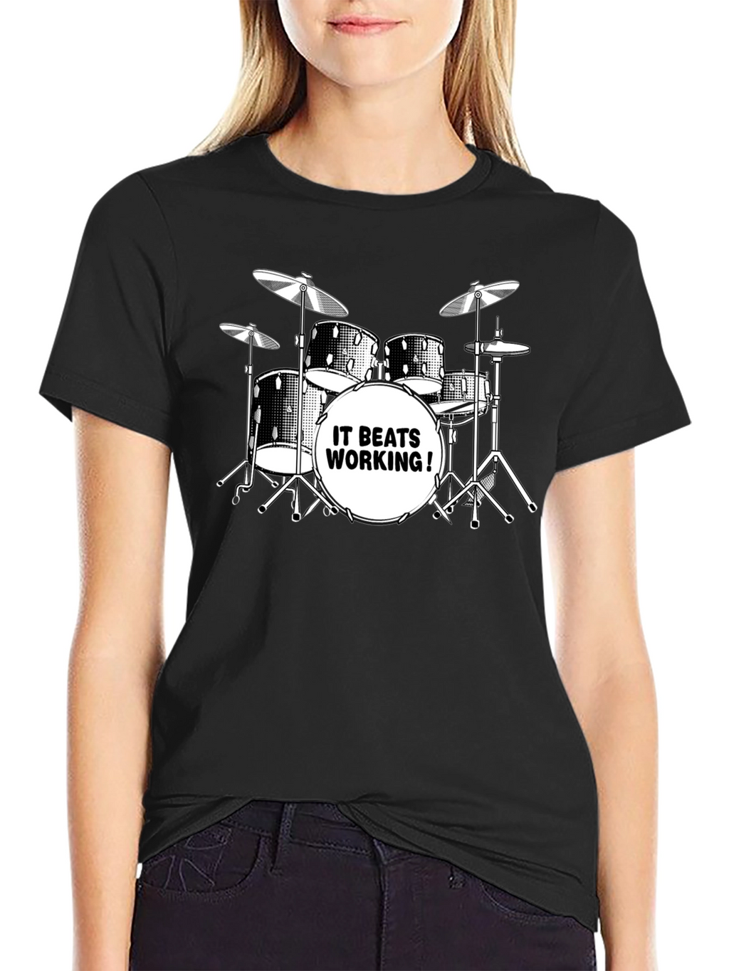 Drum Kit T-Shirt - It Beats Working!
