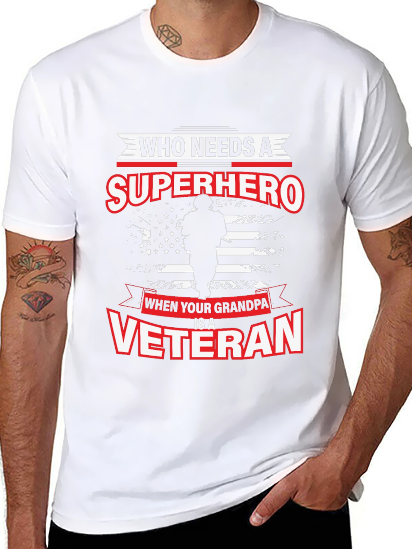 Grandpa Veteran T-Shirt: Superhero Graphic Tee