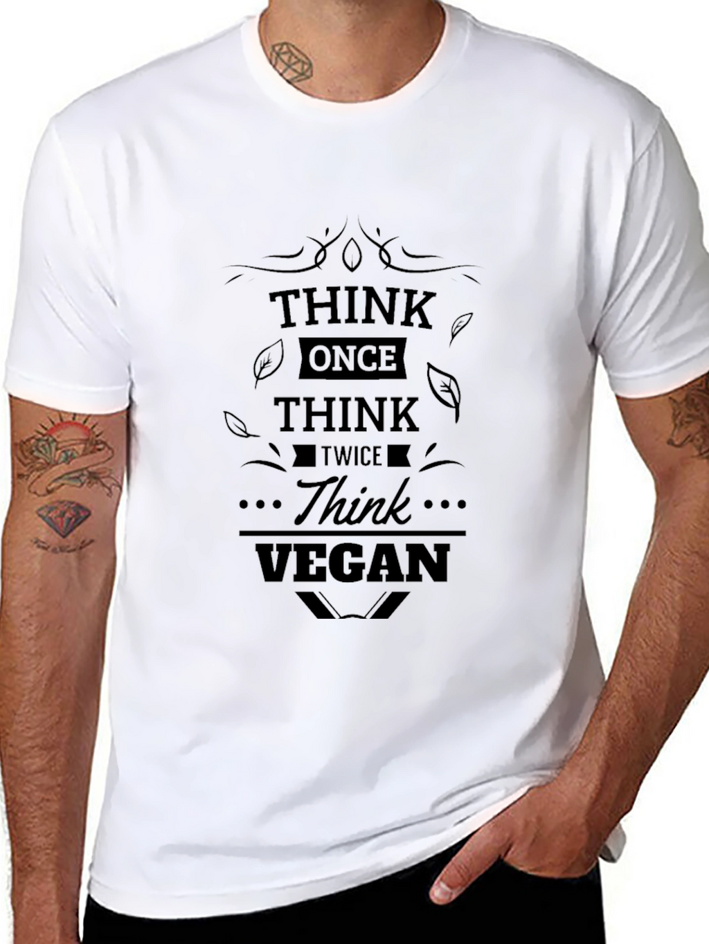 Think Vegan Black Graphic T-Shirt
