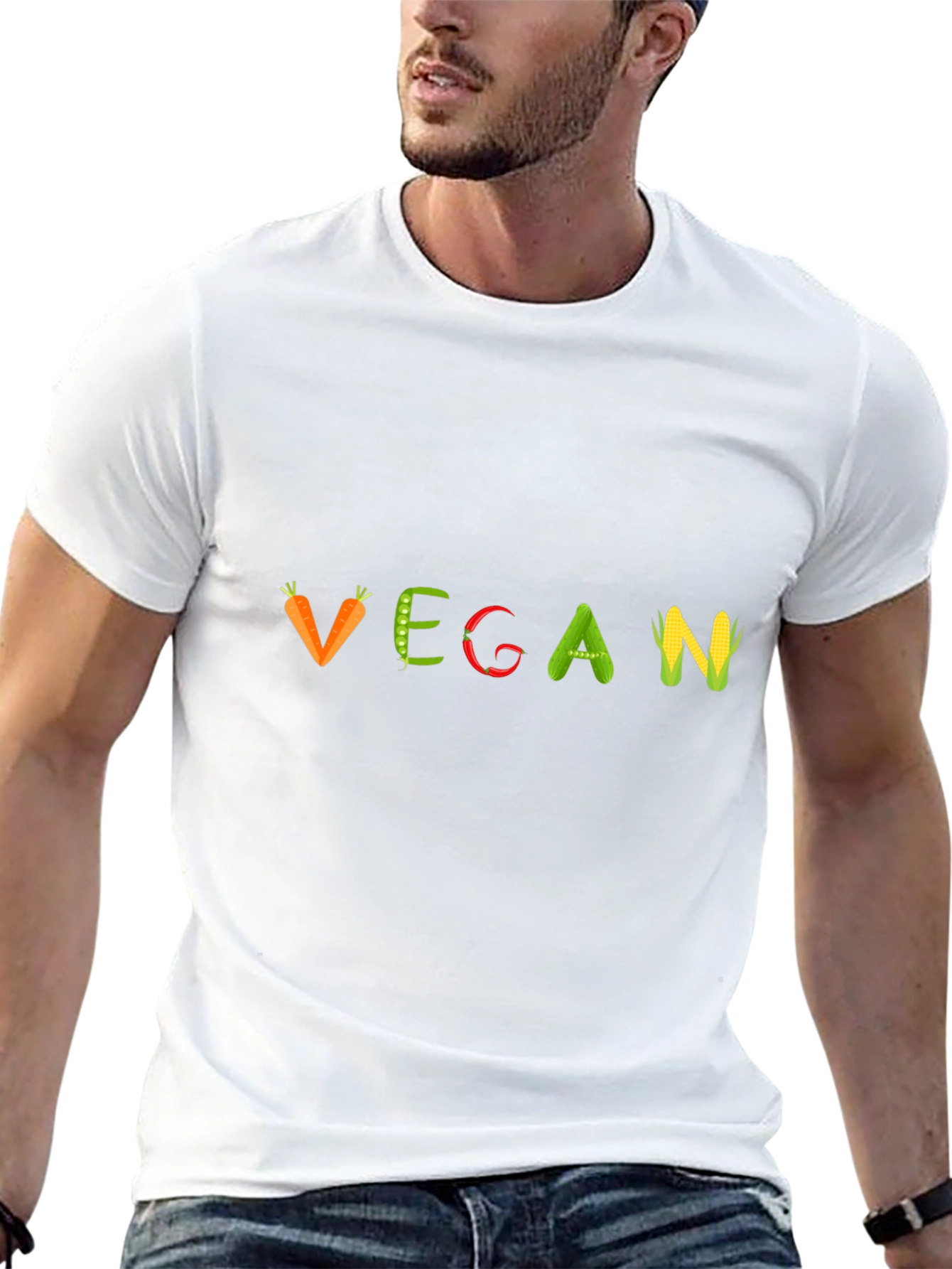 Vegan Graphic T-Shirt - Food Lettering