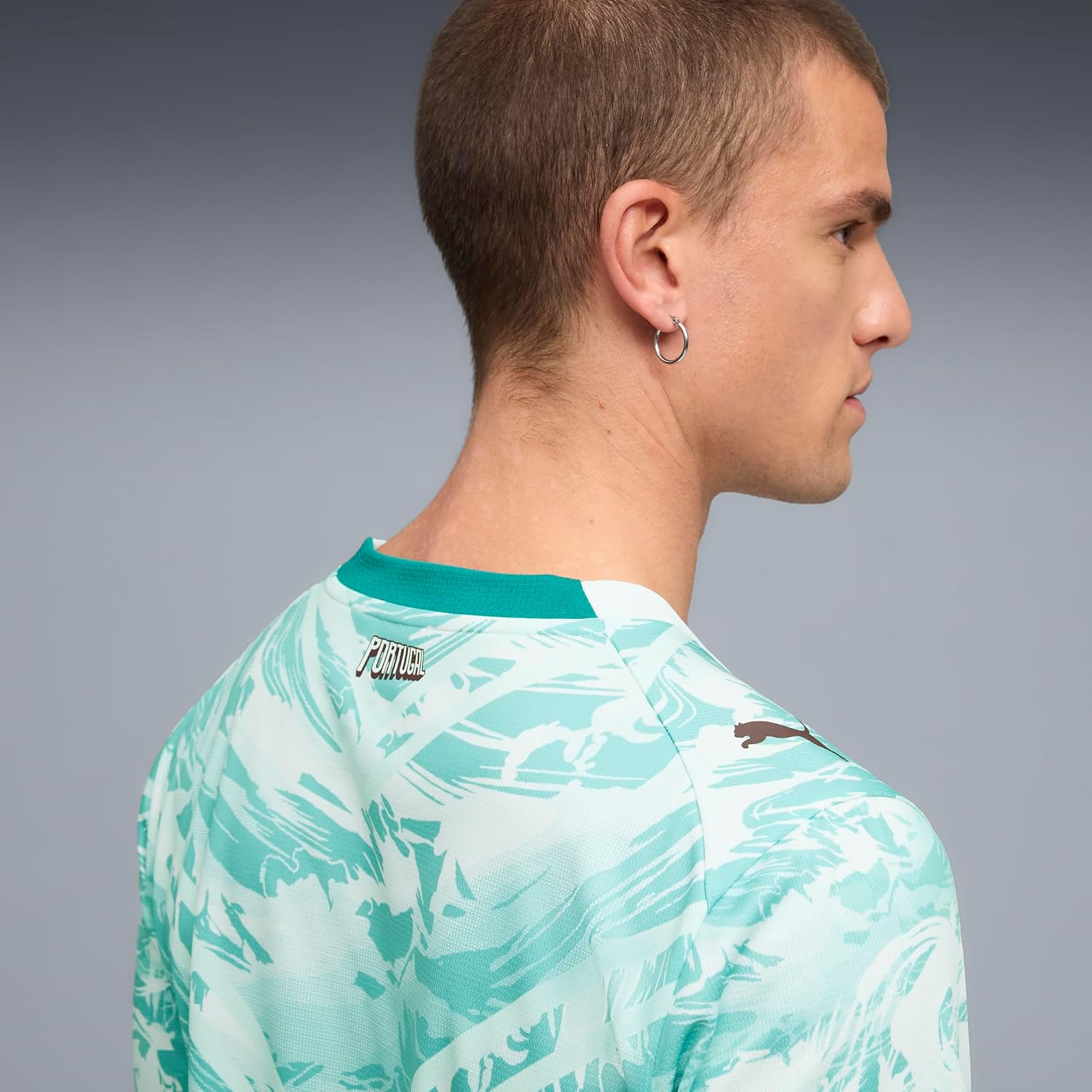 Men's Portugal Away Soccer Jersey - Green Crew Neck Short Sleeve