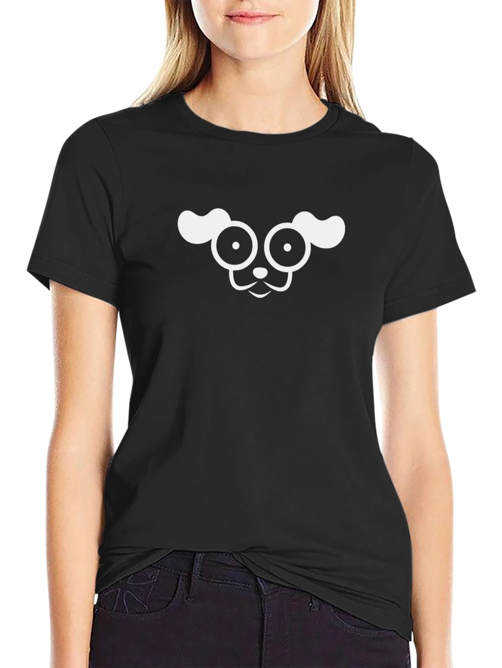 Puppy Face Black T-Shirt