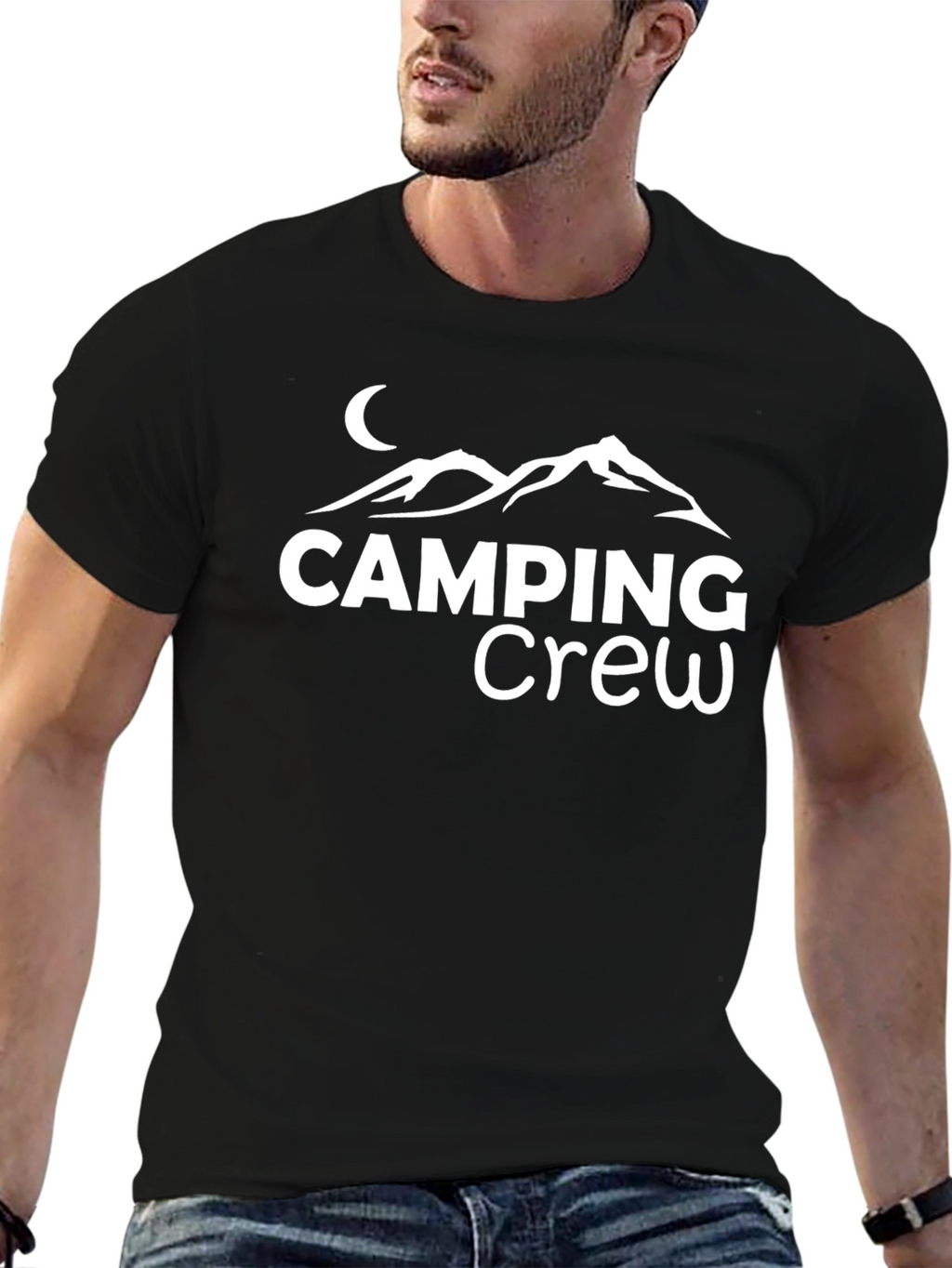 Camping Crew Graphic Tee - Black Unisex T-Shirt