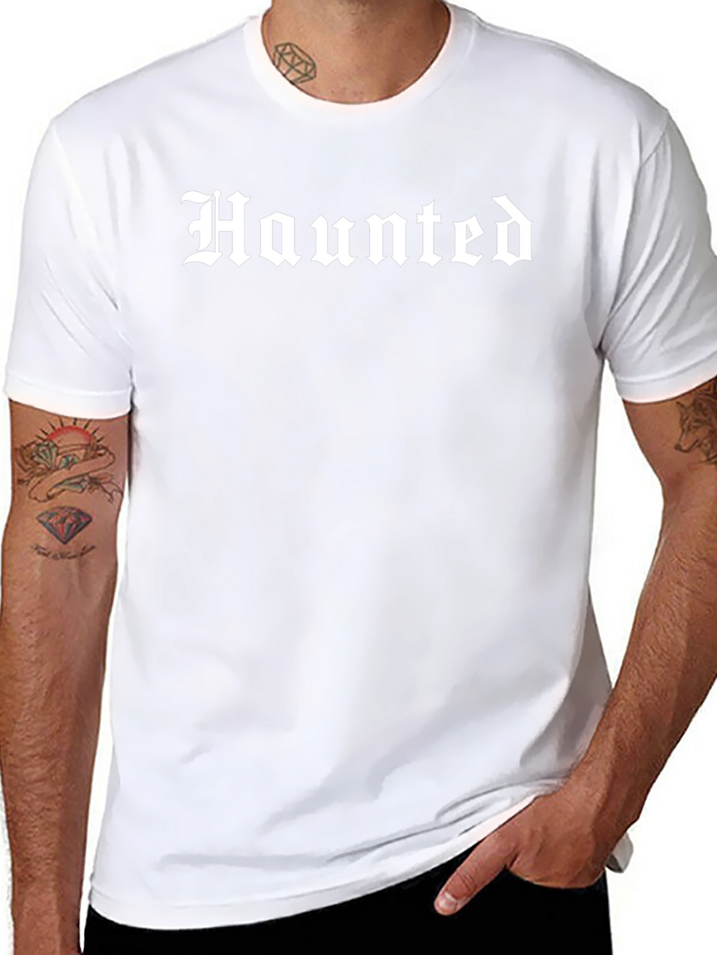 Haunted Graphic Tee - Black Cotton T-Shirt