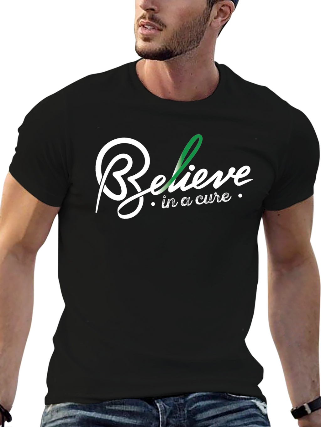Believe in a Cure Black Graphic T-Shirt