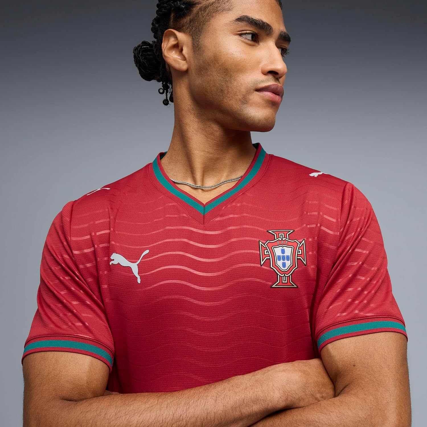 Men's Portugal Home Soccer Jersey - Crew Neck Short Sleeve