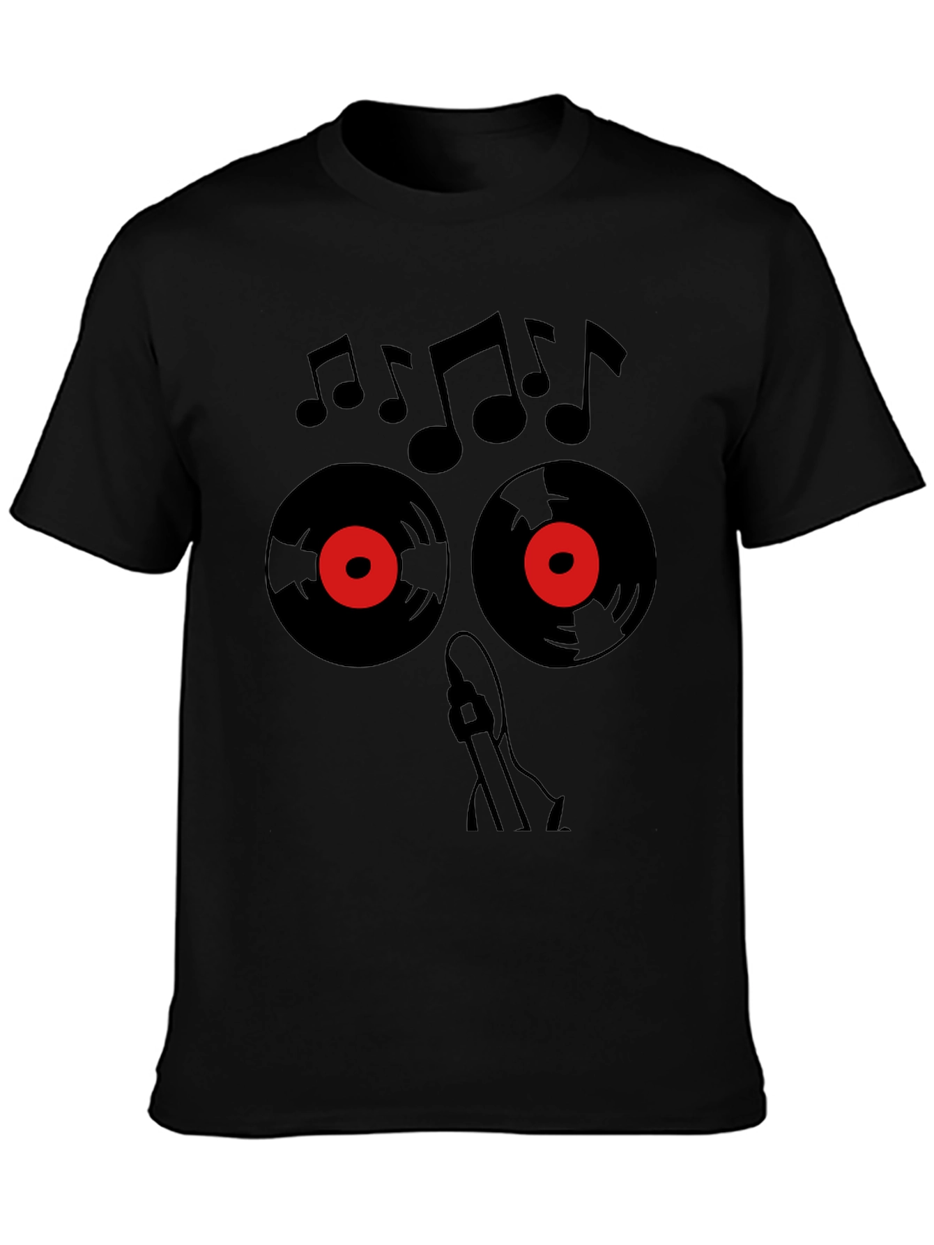 Music Lover T-Shirt - Vinyl & Notes Design