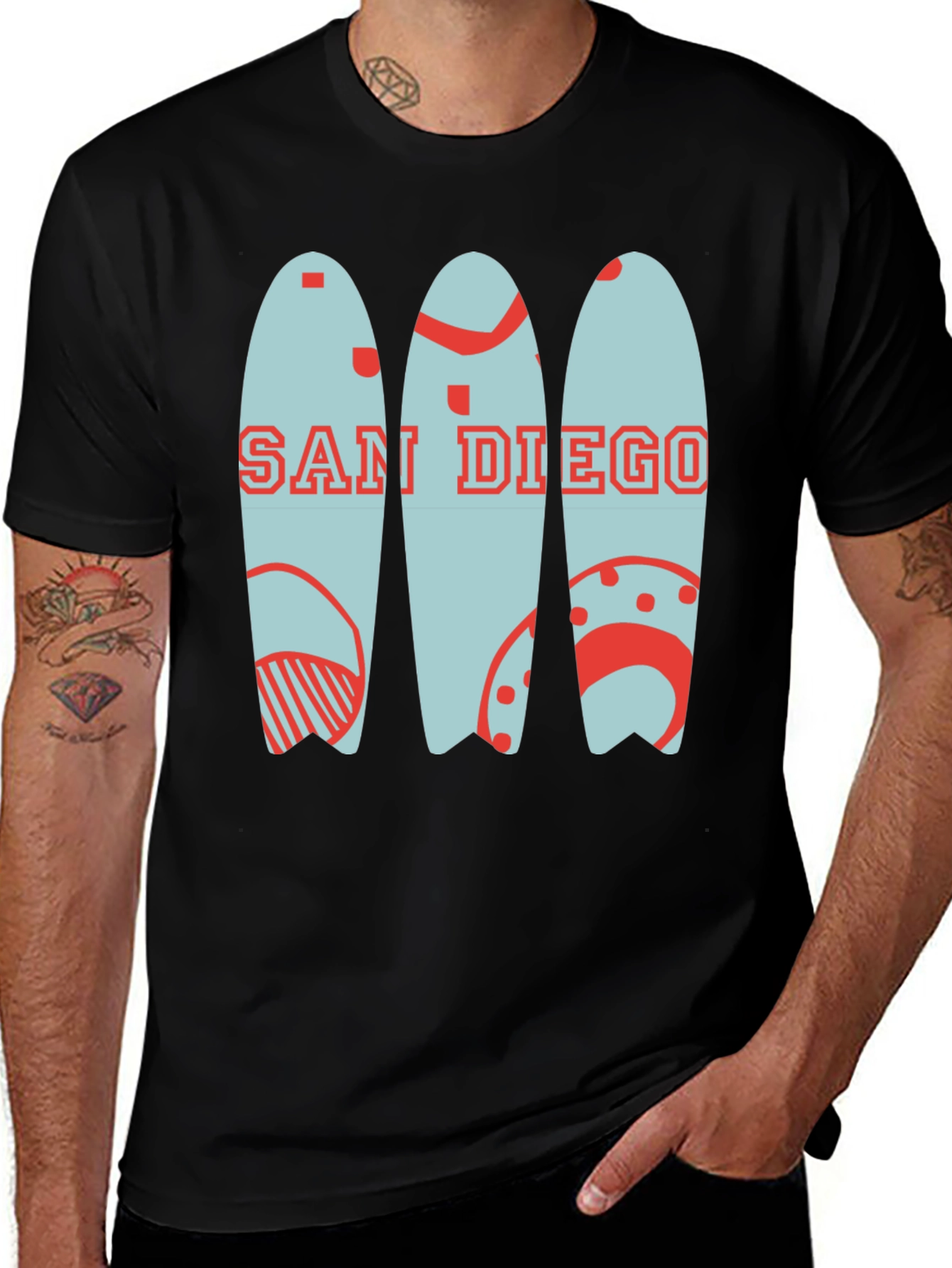 San Diego Surfboard Graphic Tee