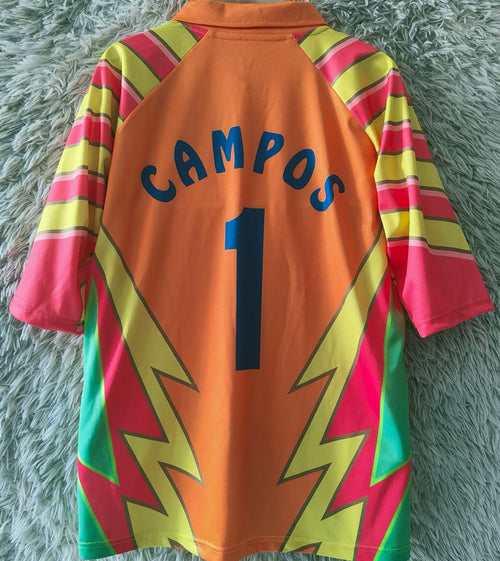 1998 Mexico CAMPOS #1 GoalKeeper Retro Soccer Jersey Item NO.: 2141012 Back