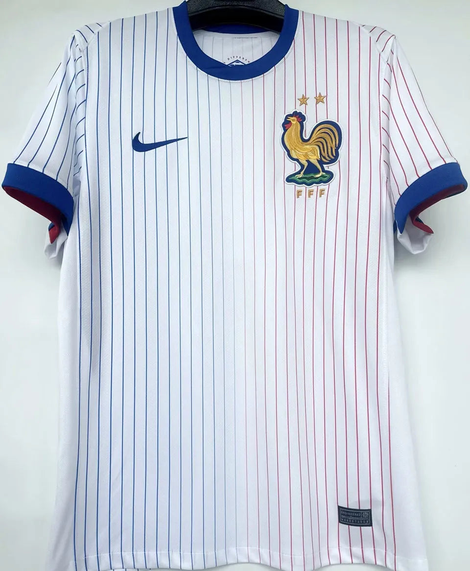 MBAPPE #10 France 1:1 Quality Away White Fans Jersey 2024/25 ★★ Detail 1
