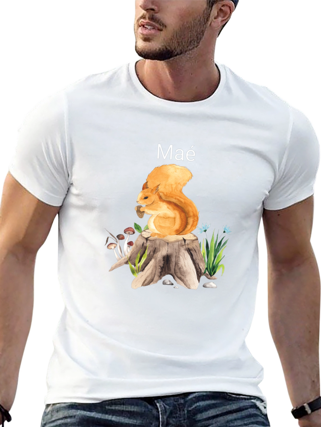 Squirrel Tree Stump Graphic Tee
