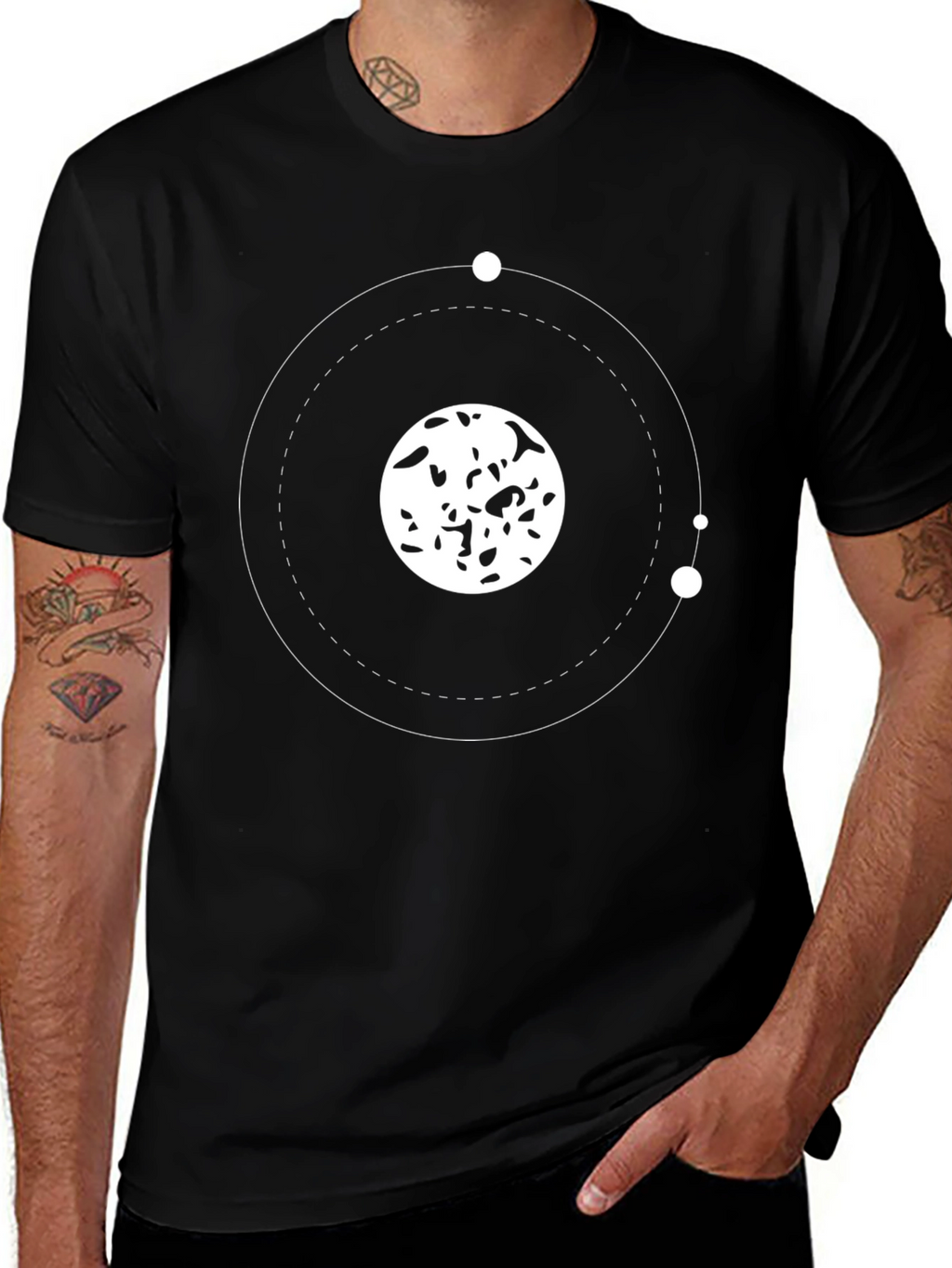 Minimalist Planet Orbit Graphic Tee