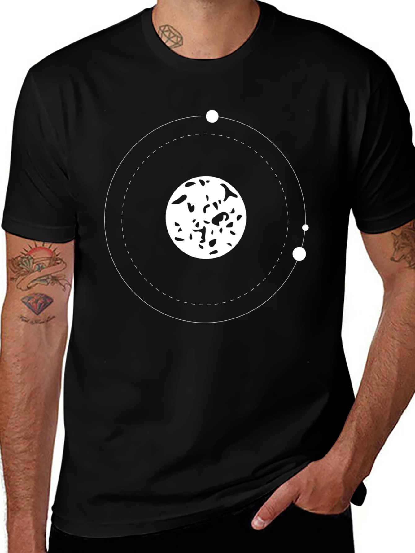 Minimalist Planet Orbit Graphic Tee
