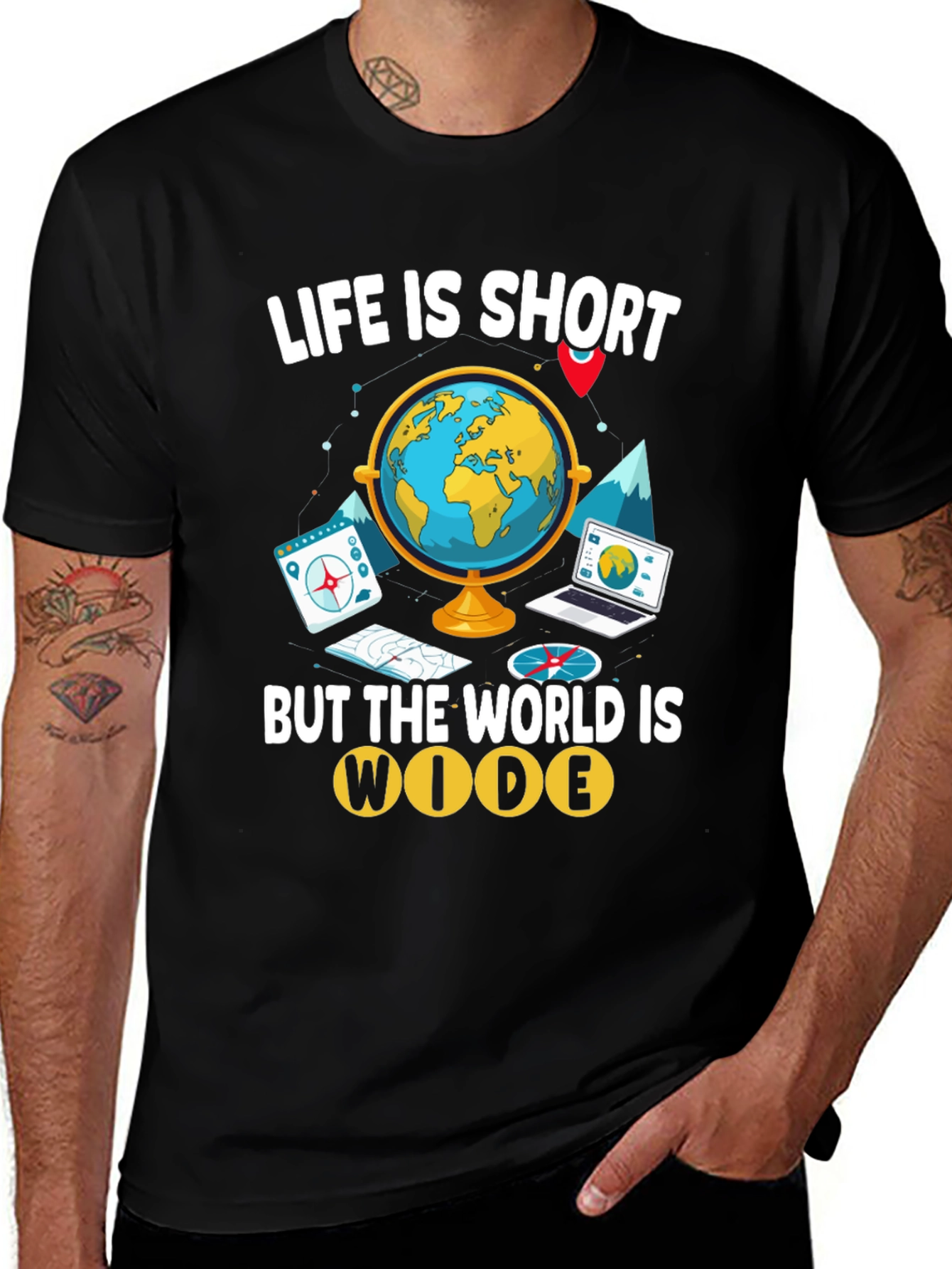 Life is Short World is Wide Graphic Tee