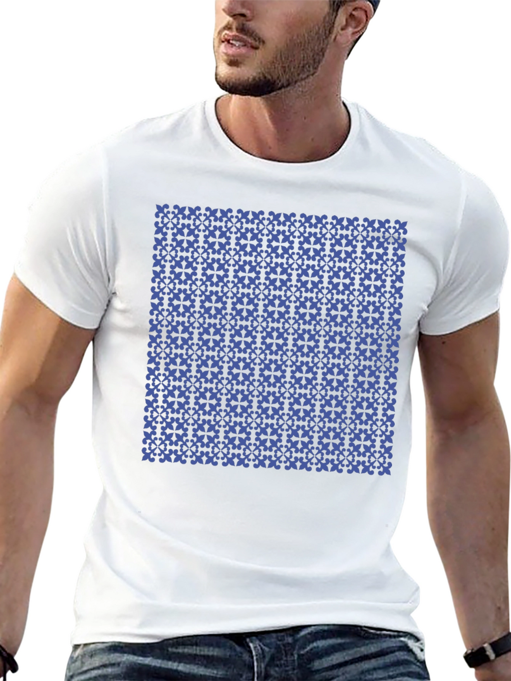 Patterned Black T-Shirt